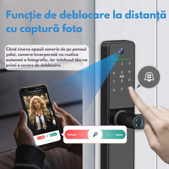 Lacăt Electronic în culoare Negru cu Conectivitate Wi-Fi