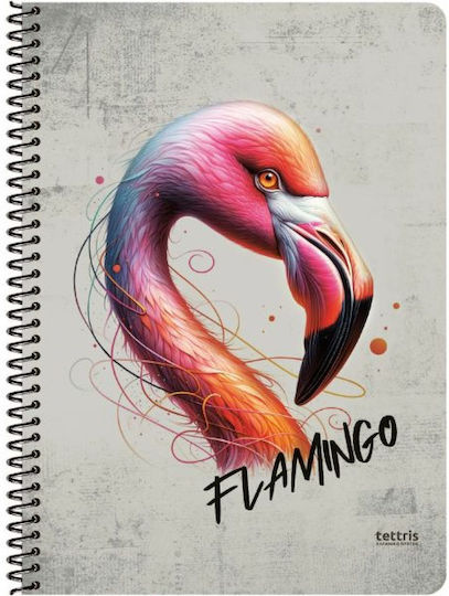 Tettris Spiral Notebook Ruled B5 60 Sheets 2 Subjects 1pcs