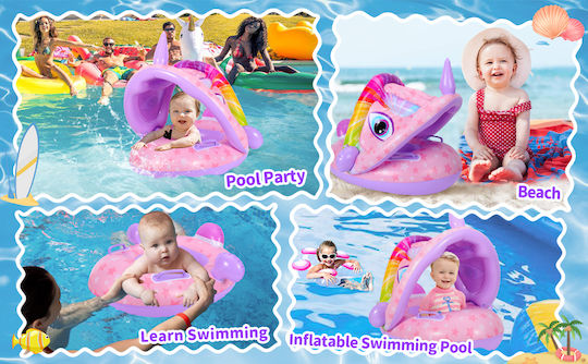 Kids' Swim Ring Unicorn Purple-Pink Shade 70cm 4epx99