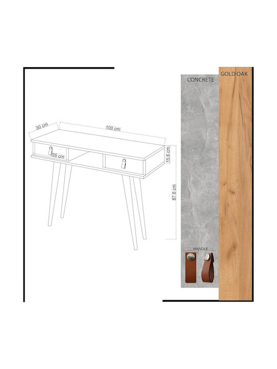Wooden Console Table Beige/gray L100xW30xH87.6cm