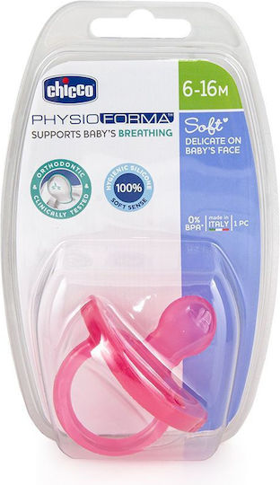 Chicco Physioforma Soft Πιπίλα Σιλικόνης Ροζ για 6-16 μηνών