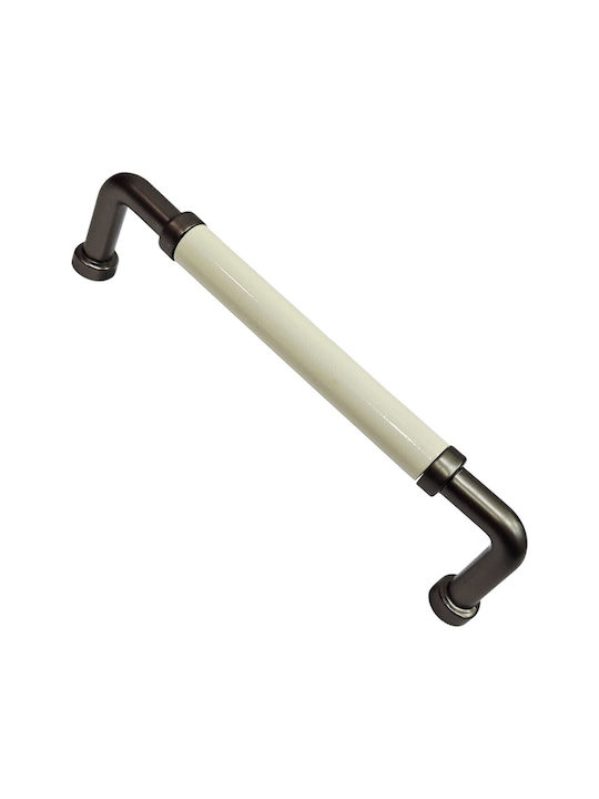 Premier Handle Furniture made of Porcelain & Zamak & Metallic Black 174mm (Center Distance 160mm) 11993-160-BRZ1 1pcs