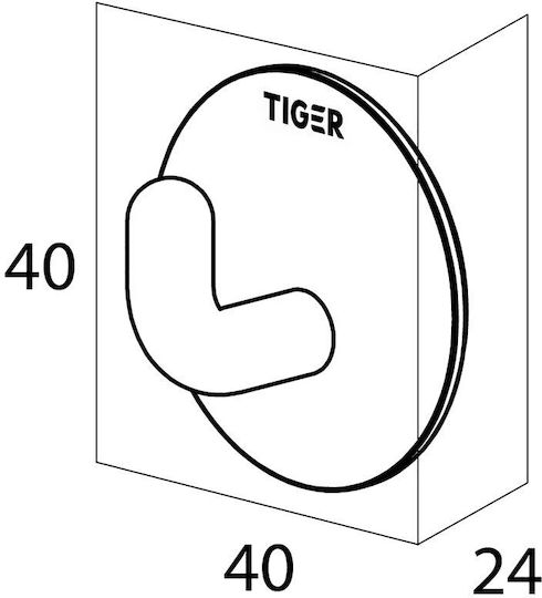 TIGER Single Wall-Mounted Bathroom Hook ​2.4x4cm White