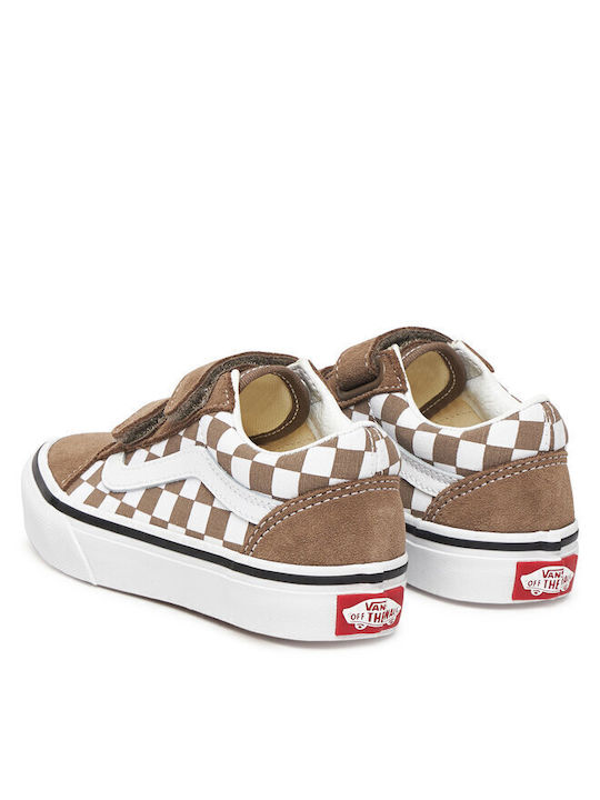 Old Skool V Παιδικά Sneakers με Σκρατς Καφέ