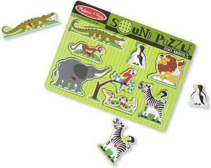 Kinder Steckpuzzle Sound Puzzle - Zoo Animals für 2+ Jahre 8pcs Melissa & Doug