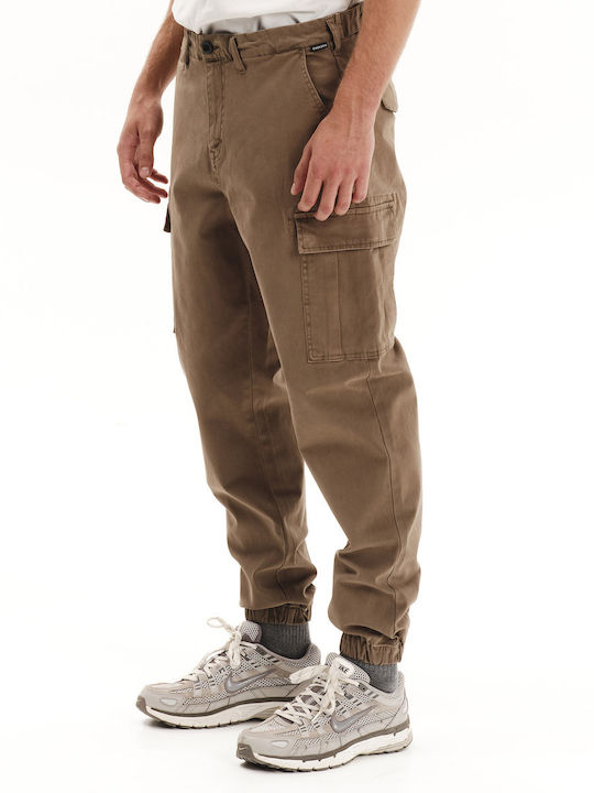 Trousers Cargo Elastic in Regular Fit Beige