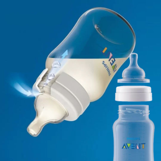 Philips Πλαστικό Μπιμπερό Κατά των Κολικών με Θηλή Σιλικόνης για 1+ μηνών Λευκό 260ml