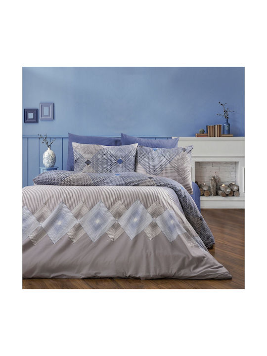 Μαξιλαροθήκη με Φάσα Grey-blue 50x70εκ.