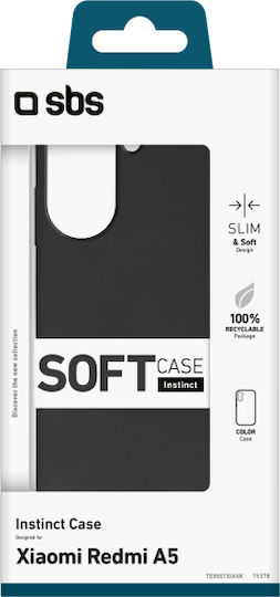 SBS Instict Cover Umschlag Rückseite Schwarz (Redmi A5)