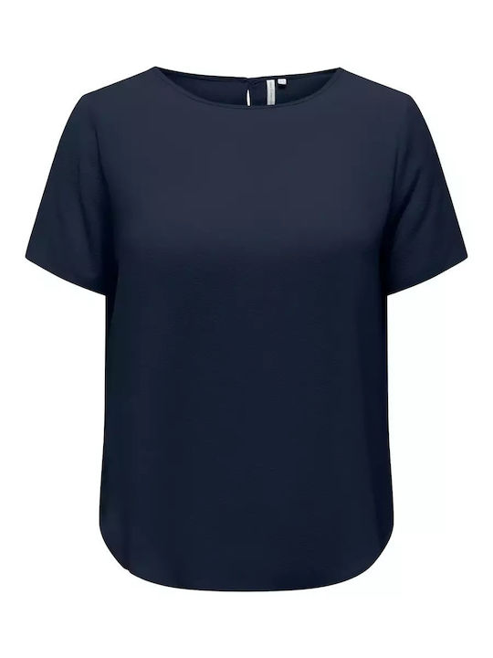 Women's Blouse Short Sleeve Indigo