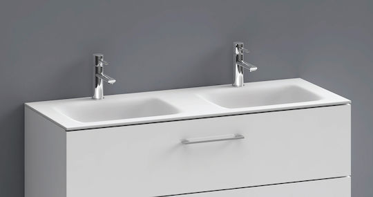 Karag Eloise Ένθετος Νιπτήρας Πορσελάνης 120x46cm Λευκός