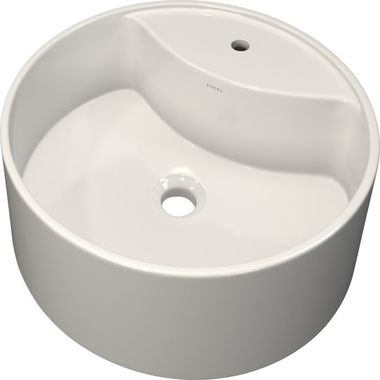Soncera Origio Επικαθήμενος Νιπτήρας Πορσελάνης 46x46x15cm Λευκός