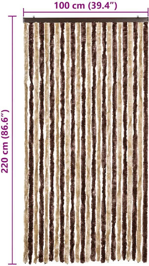 vidaXL Türvorhang Beige-Light Brown 100x220cm 240572
