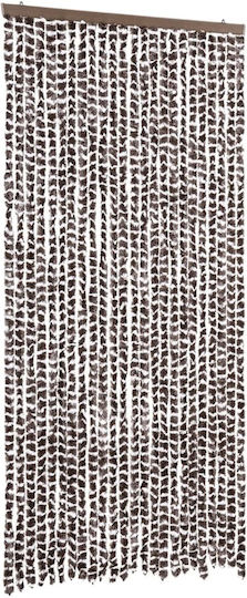 vidaXL Fabric Door Curtain Brown-White 100x220cm 325453