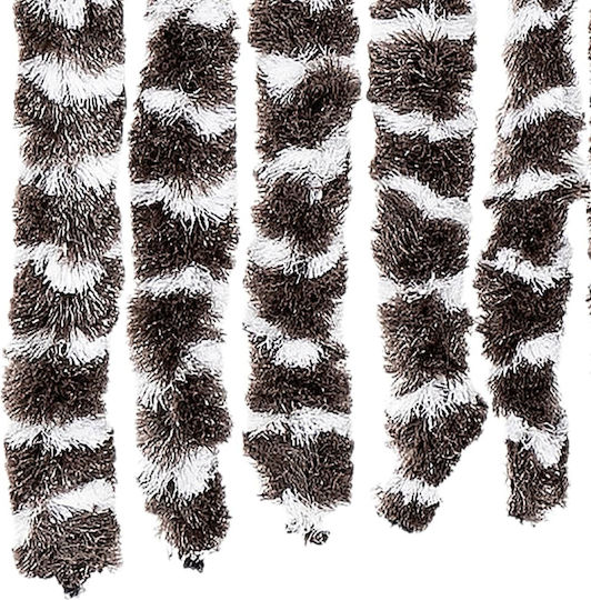 vidaXL Fabric Door Curtain Brown-White 100x220cm 325453