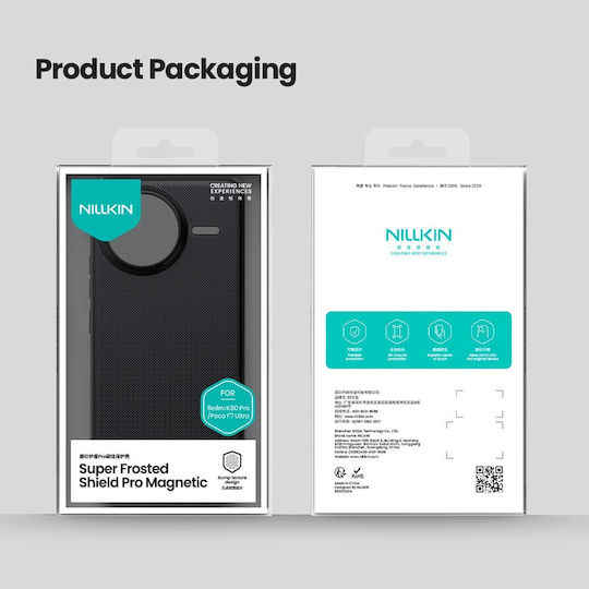 Nillkin Super Frosted Pro Magnetic Back Cover Plastic / Silicone Black (Poco F7 Ultra, Nillkin)