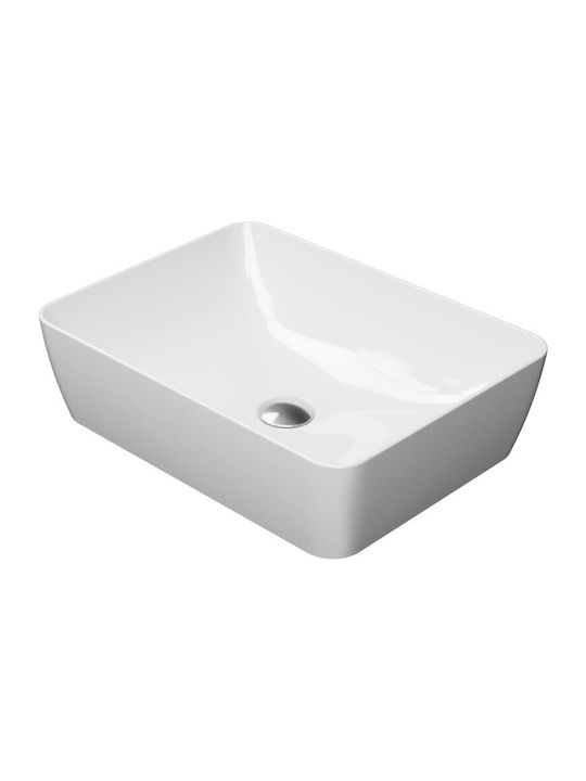 GSI Sand Aufgesetztes Waschbecken Porzellan 60x38x11cm Weiß