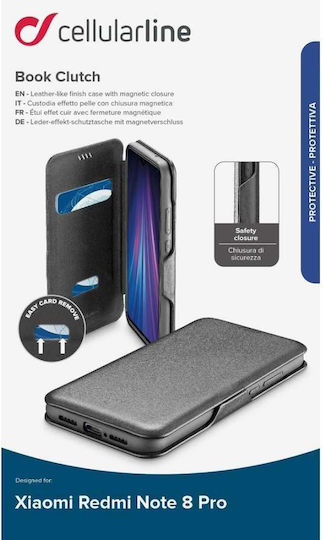 Cellular Line Clutch Book Piele artificială Negru (Redmi Note 8 Pro)
