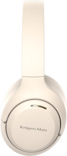 Kruger & Matz F8A Ασύρματα / Ενσύρματα Over Ear Ακουστικά Μπεζ