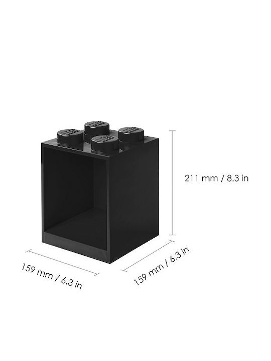 Παιδική Ραφιέρα Stone Shelf Set Τοίχου Μαύρη 21.1x21.1x31.8εκ.