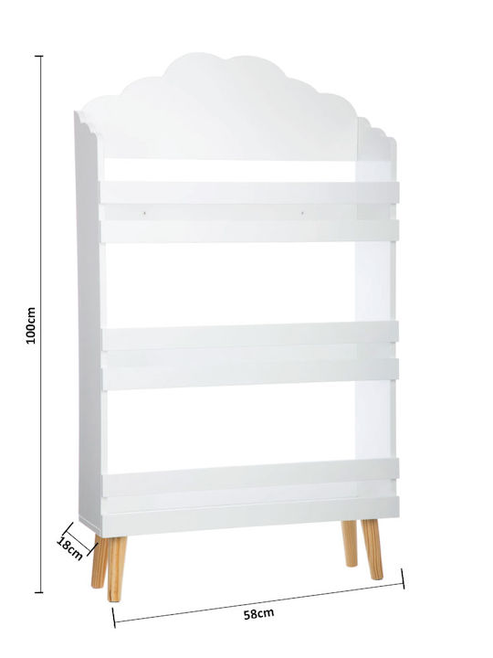 Παιδική Ραφιέρα Cloud Δαπέδου White 58x18x100εκ.