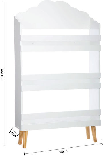 Kids Shelves Cloud Floor White 58x18x100cm