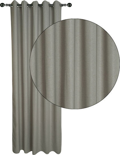 Das Home Curtain with Grommets 2259 Gray 140x270cm