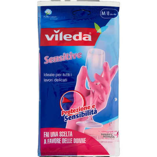 Vileda Oven Gloves Sensitive Plastic Medium Pink 1pcs