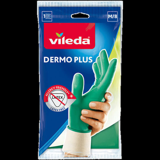 Vileda Zeu Mănuși De Curățenie Dermo Plus Latex Mărime Medie Verzi