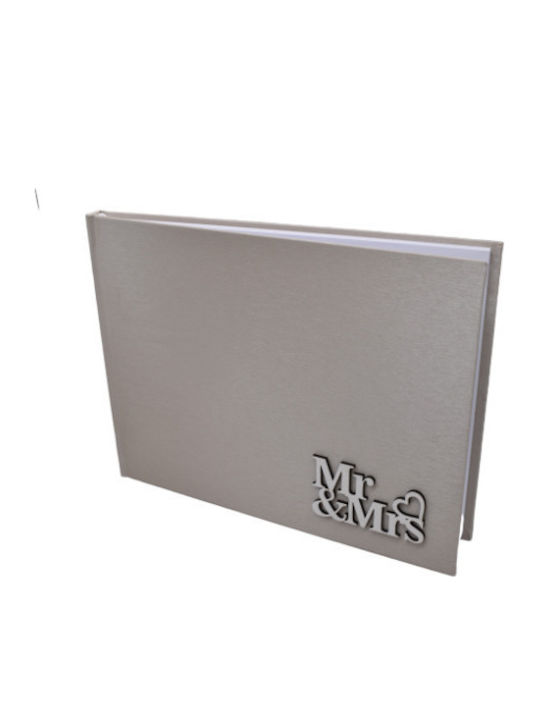 Hochzeitswunschbuch Holzschild ''mr & Mrs'' Mocca