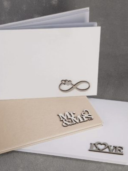 Hochzeitswunschbuch Holzschild ''mr & Mrs'' Mocca