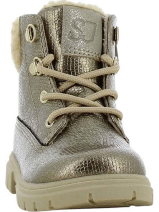 Anatomical Kids Boots with Laces Gold