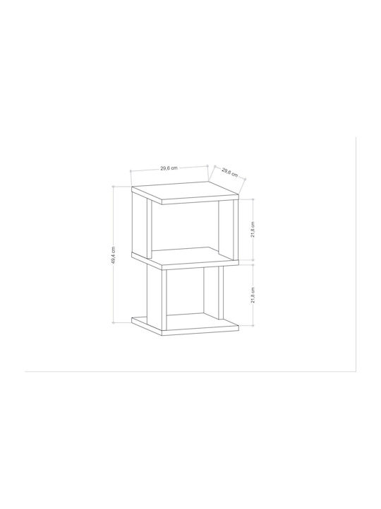 Κομοδίνο Carter Ξύλινο Λευκό 29.6x29.6x49.4cm GP052-0149,3