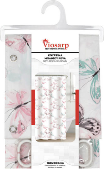 Viosarp Peva Κουρτίνα Μπάνιου Υφασμάτινη 180x200 cm Πολύχρωμη