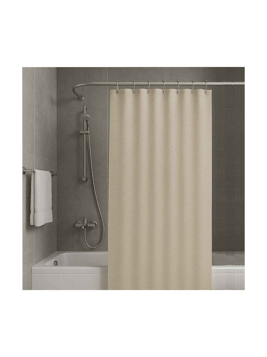 Estia Camellia Shower Curtain Fabric 180x200cm Sand