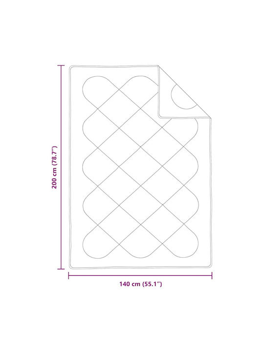 vidaXL Κουβέρτα Καναπέ 140x200εκ. Λευκό