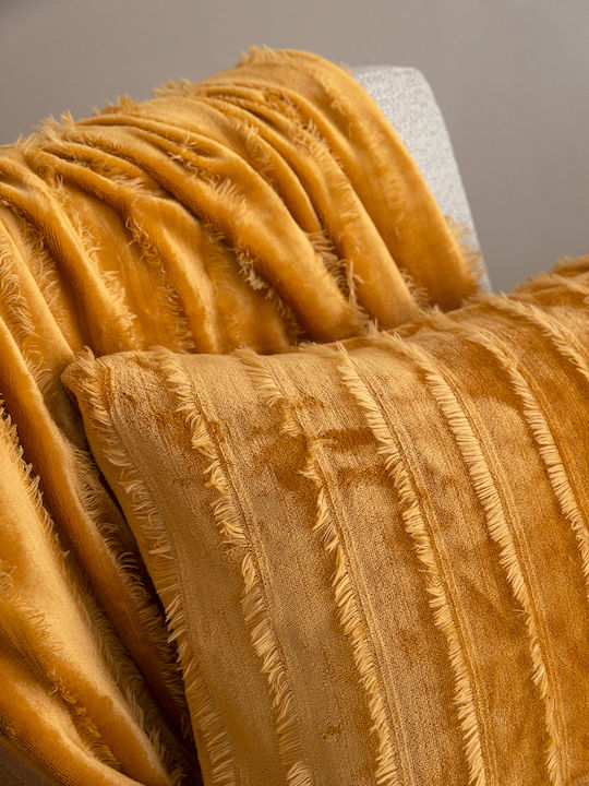 Palamaiki Gwen Velvet Blanket for Sofa 130x180cm Gold