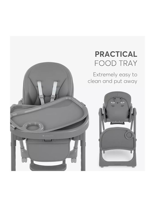 Kikka Boo Pastello 2 Foldable Baby Highchair with Adjustable Height Gray