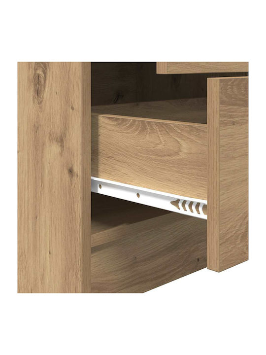 Kids Desk with Library made of Melamine Brown 60x50x76cm