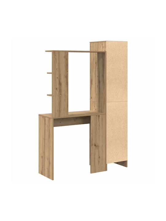 Kids Desk with Library made of Melamine Brown 78.5x37x154.5cm