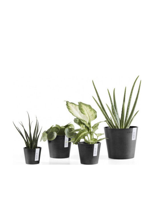 Ecopots Amsterdam Planter Black 8x8x7cm.