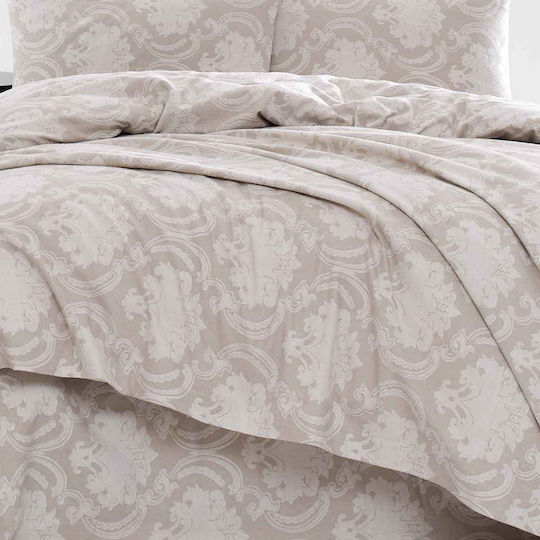 Rythmos Duvet Cover Set Cotton Single with Pillowcase 160x250 Emblem Beige
