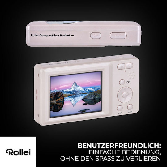 Rollei Compactline Pocket Compact Φωτογραφική Μηχανή 50MP με Οθόνη 2.4" και Ανάλυση Video 2688 x 1520 pixels Ροζ