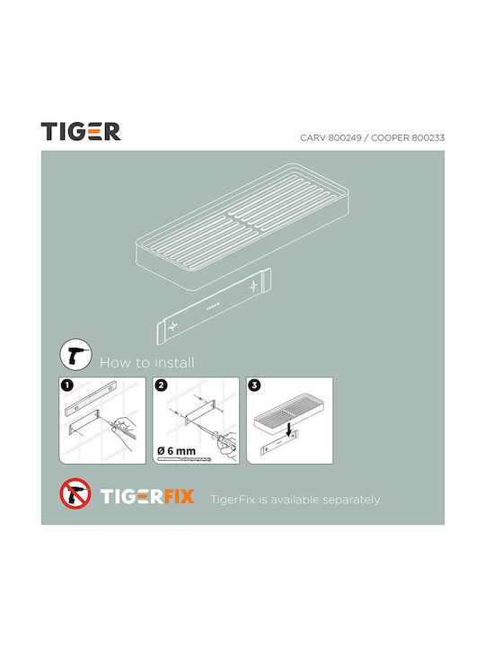 TIGER Επιτοίχια Ραφιέρα Μπάνιου Πλαστική 28x10.5x3.2cm Μαύρη