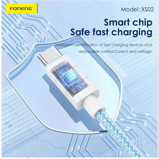 Foneng USB-C to Lightning Cable 27W Λευκό 1.2m