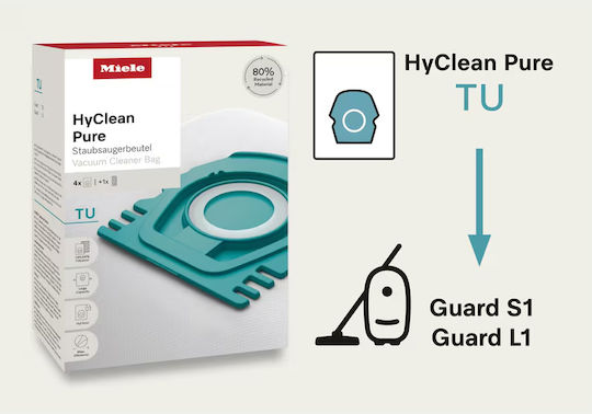 Miele Hyclean Торби за прахосмукачка 4бр Съвместима с прахосмукачка Miele