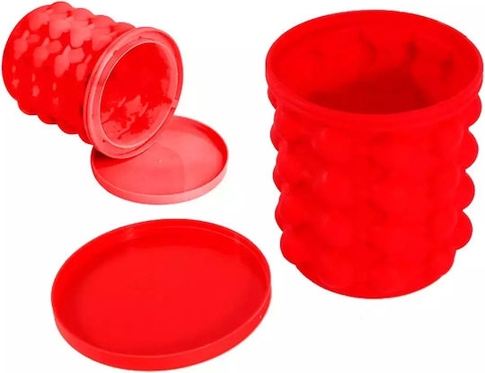 Verk Group Eiswürfelform Rechteckig aus Silikon mit Deckel Rote