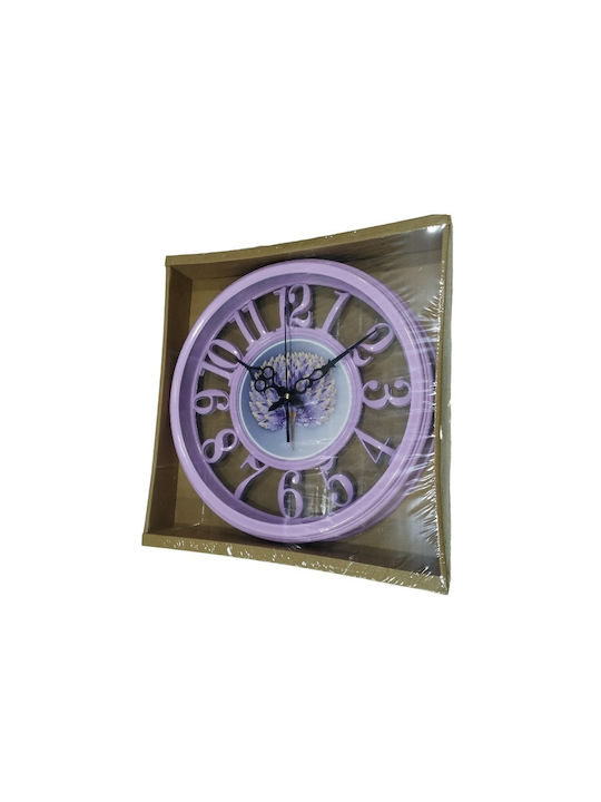 Wall Clock Plastic Multicolour 30x5cm Various Colors)