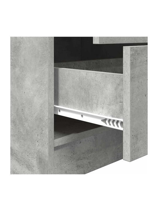 Kids Desk with Library made of Melamine Gray 90x50x76cm