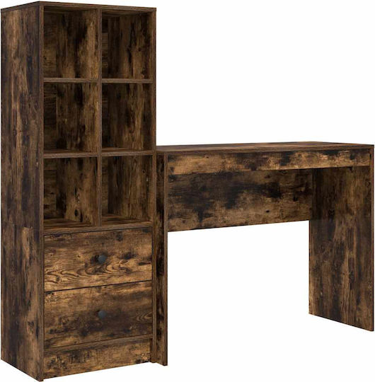 Kinderschreibtisch mit Bibliothek aus Melamin Braun 100x40x76cm